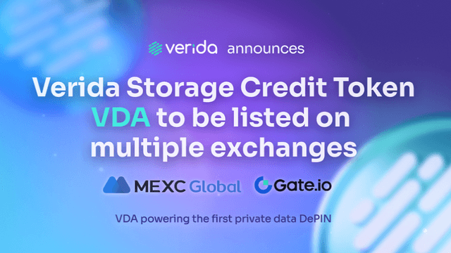 Verida Network Launches Verida Storage Credit Token (VDA) on Gate.io and MEXC Exchanges