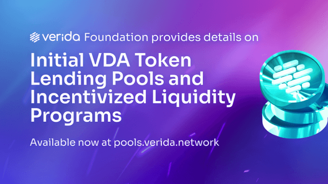 Verida Foundation Unveils Initial VDA Token Lending Pools Details