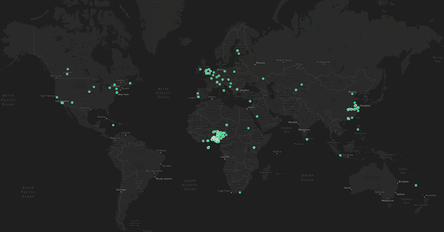 Screenshot of the Wicrypt coverage map