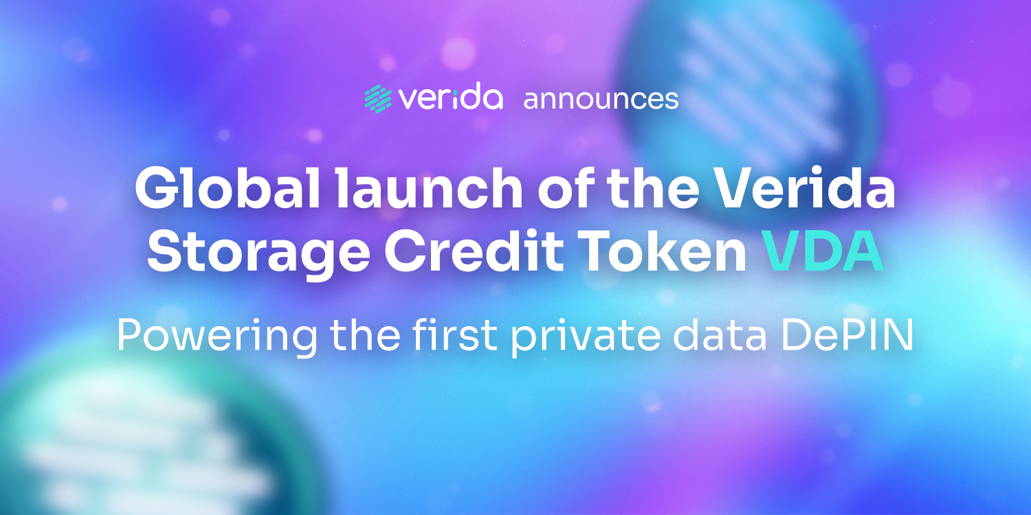 Verida Announces the global launch of the VDA Storage Credit Token – powering the first private data DePIN