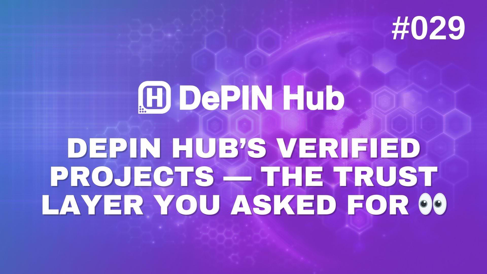 #029 - Introducing: DePIN Hub’s Verified Projects — The Trust Layer you asked for 👀