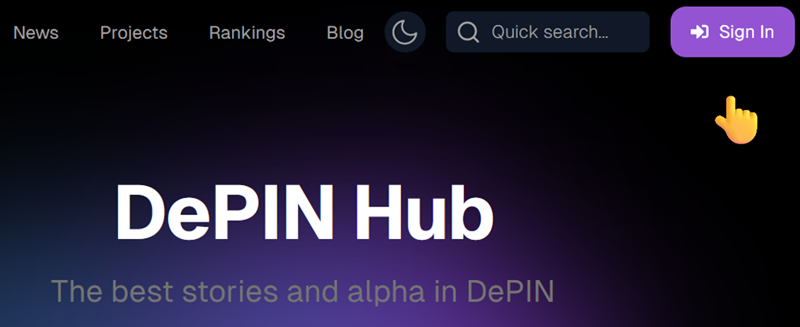depin hub sign in